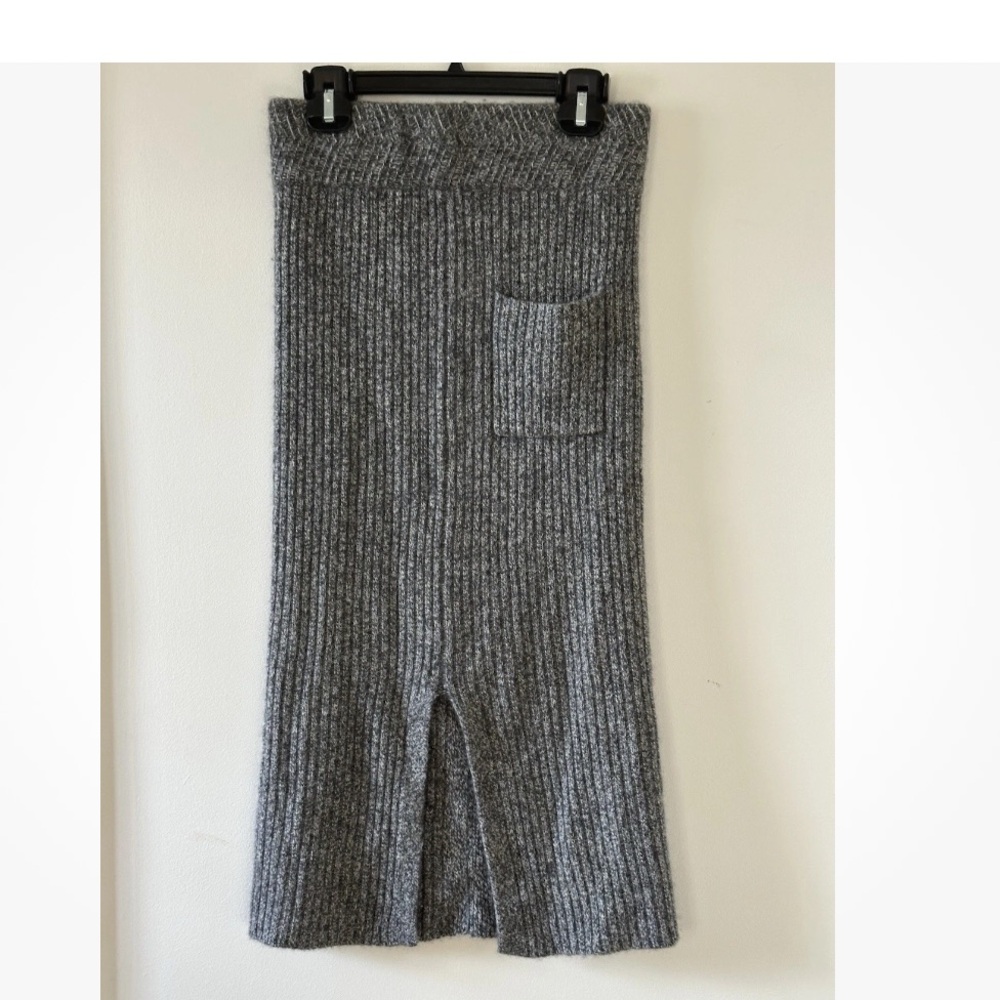 The Row Cashmere Knit gray long midi skirt S